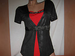 Блуза жіноча б/в чорна з червоним розмір 44-46