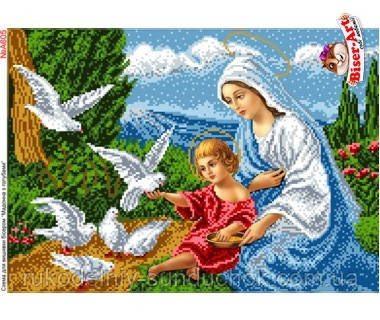 Схема для вишивки бісером, Бісер-Арт Мадонна з голубами (А605), фото 1