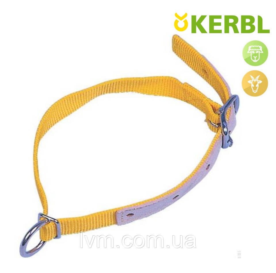 Ошейник 2,5*58см для овец и коз с кожаной вставкой и кольцом привязи KERBL