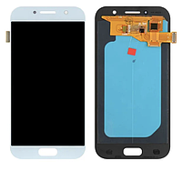 Дисплей (экран) для Samsung A520F Galaxy A5 (2017) + тачскрин, голубой, Blue Mist, OLED