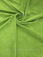 Велюр стрейч колір салатовий ( ш. 150 см) для пошиття одягу,для покривал, украшениия ,покривал,хорошої якості