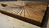 Дерев'яна дошка для подачі Woodinі з ручкою Sunrise 400х200х23 мм дуб