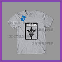 Футболка Adidas Originals 'Torch Logo' с биркой | Адидас | Серая