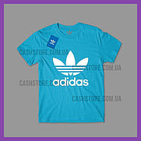 Футболка Adidas Originals 'ADI TREFOIL TEE' с биркой | Адидас | Голубая