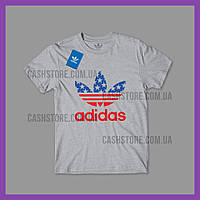 Футболка Adidas Originals 'ADI TREFOIL USA TEE' с биркой | Адидас | Серая