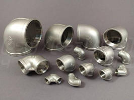 Косинці з внутрішніми різьбами з нержавіючої сталі, 90°