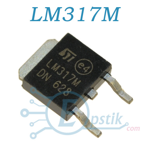 LM317M, регульований стабілізатор, 1.2В — 37 В, 0.5 А, TO252
