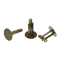 Запонка для манжет, Коло, Колір: Антична бронза,, Цинковий сплав, 24 мм x 15 мм, Майданчик 15 мм, Ціна за 1 шт