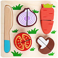 Деревянная игрушка Набор овощей на липучке, развивающие товары для детей.