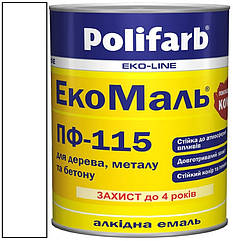 Емаль ПФ-115 біла 2,7 кг, Polifarb Екомаль/ExtraMal