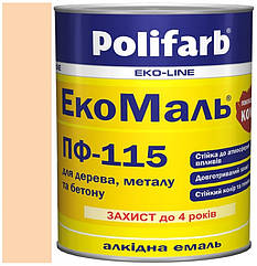 Емаль ПФ-115 кремова 0,9 кг, Polifarb Екомаль/ExtraMal