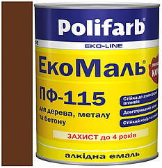Емаль ПФ-115 коричнево-шоколадна 2,7кг, Polifarb Екомаль/ExtraMal