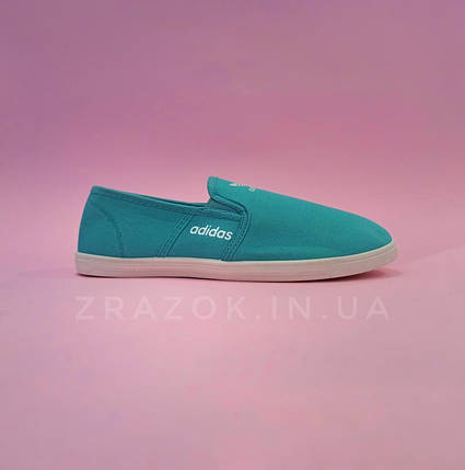 Adidas Мокасини сліпони кеди балетки блакитні, бірюзові, зелені м'які легкі літні, фото 1