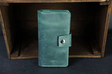 Жіночий гаманець клатч Нова з натуральної шкіри колір Зелений