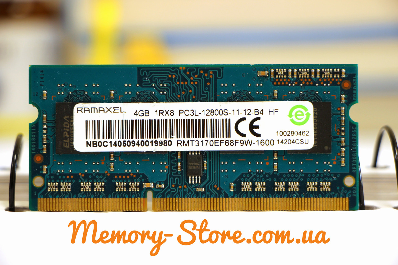 Оперативная память для ноутбука Ramaxel DDR3 4GB PC3L-12800s SODIMM (б/у)