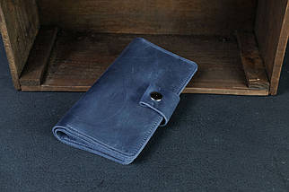 Жіночий шкіряний гаманець клатч Нова, натуральна Вінтажна шкіра, колір Синій, фото 2