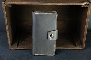 Жіночий гаманець клатч Нова з натуральної шкіри колір Шоколад