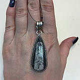 Ортоцерас скам'янілий кулон натурального скам'янілого ортоцераса Індія, фото 3