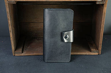 Жіночий гаманець клатч Нова з натуральної шкіри колір Чорний