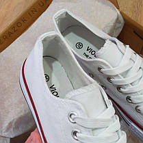 Білі кеди ТІЛЬКО 38 р конверси в стилі Converse all star кеди сітка низькі, фото 4