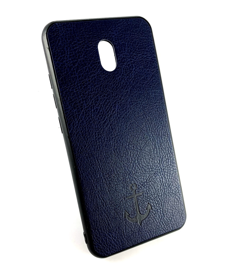 Чехол для Xiaomi Redmi 8A накладка бампер противоударный Magnetic Leather Case с магнитом синий