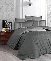 Комплект постельного белья First Choice Square Duet Fume Duman сатиновый 220-160 см серый
