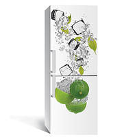 Наклейка на холодильник Лайм и Лед 01 ламинированная двойная пленка самоклеющаяся цитрус 650*2000 мм