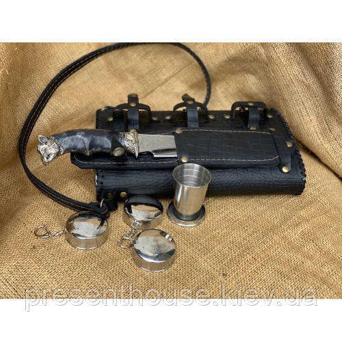 Подарунковий набір фляга з ножем "Похідний", фото 1