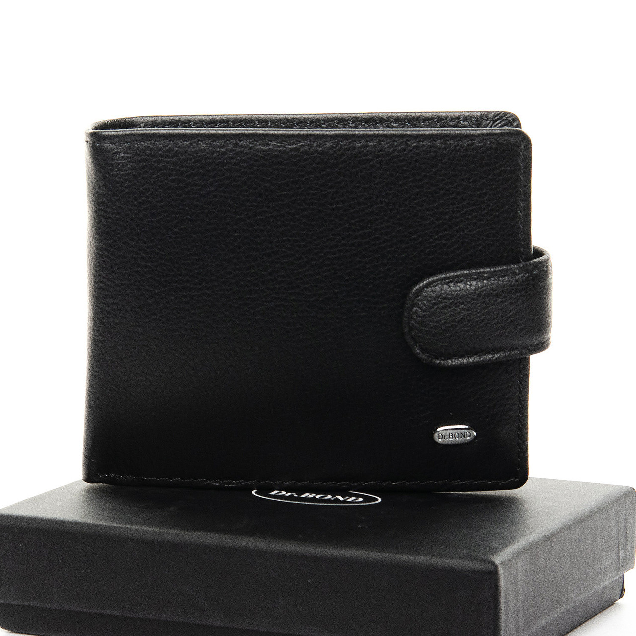 Чоловічий шкіряний гаманець з клапаном DR. BOND (11,5*9,5*2) M60-1 black