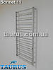 Стильна Нержавіюча сушарка для рушників Sonnet 11/1050х450. Кругла перемичка 16 мм і стійка квадрат 30х30, фото 2
