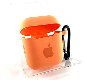 Чохол для AirPods silicone case з карабіном оранжеый