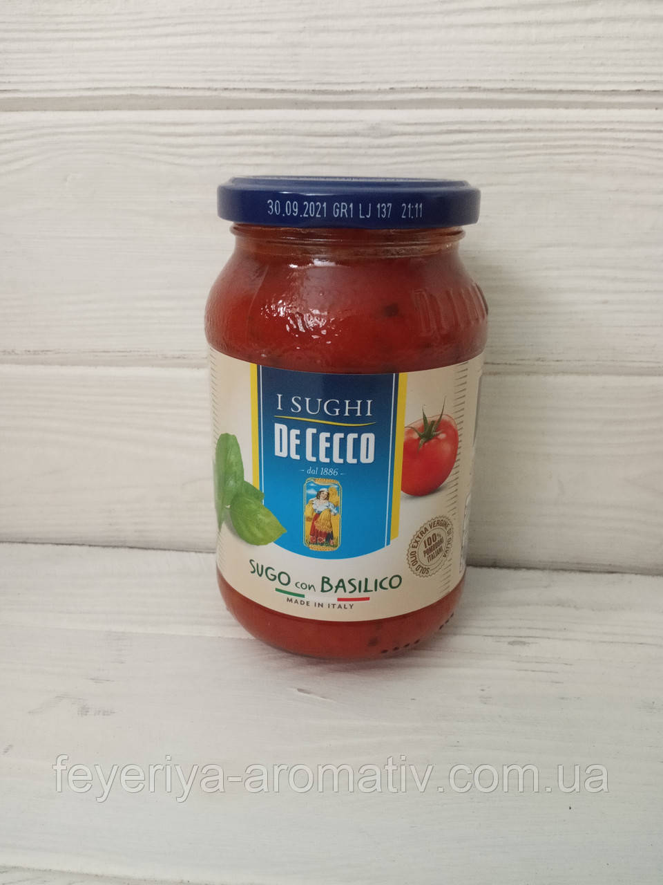 Соус томатний De Cecco 400г (Італія) з базиліком (sugo con basilico)