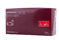 Перчатки латексные синие Ambulance High Risk повышенной прочности L 50 шт (25 пар) RD10011004