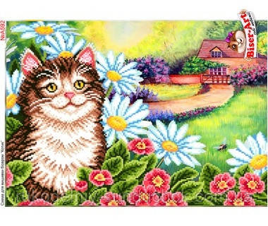 Схема для вишивки бісером Бисер-Арт Квітковий котик (А592), фото 1