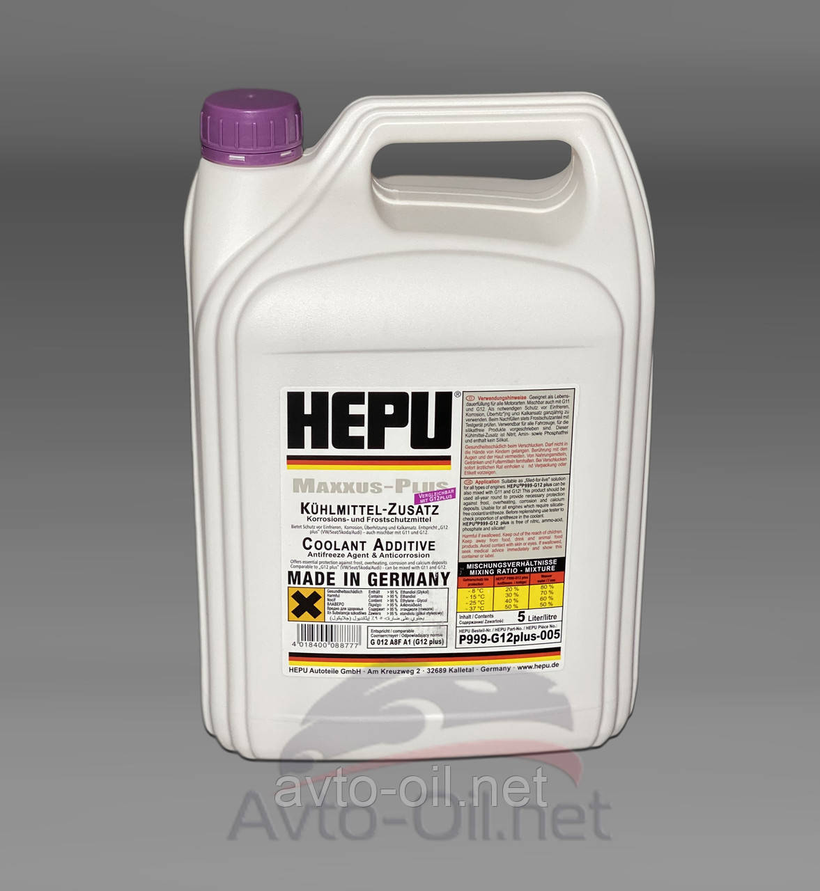 Антифриз концентрат HEPU G12+ (фіолетовий) 5л
