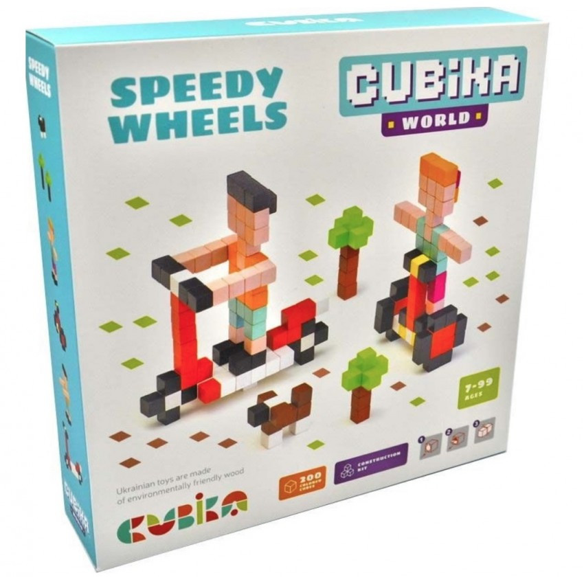 Дерев'яний конструктор Швидкі колеса Cubika World 15290