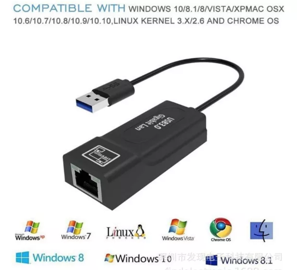 Мережевий адаптер мережева карта гігабіт USB3.0 на Gigabit Ethernet rj45
