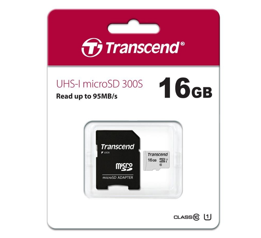 Карта пам'яті 16 Gb microSD Transcend UHS-I 300S (TS16GUSD300S-A), фото 1