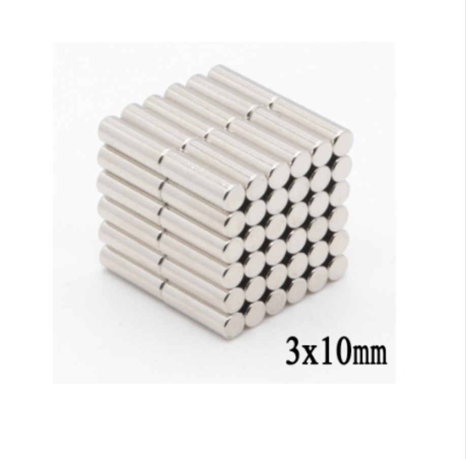 Магніт неодимовий. Диск 3x10 мм Зчеплення ≈ 0,18 кг 50 шт., фото 1