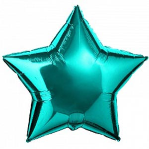Фольгована кулька зірка бірюзовий 18" Flexmetal