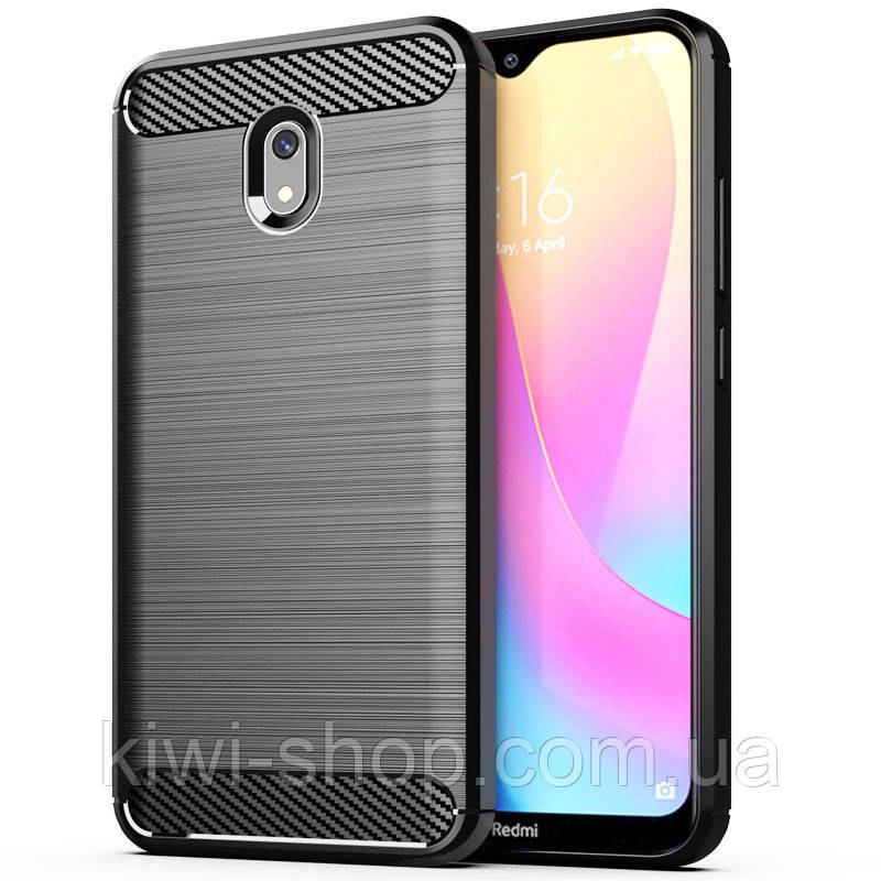 TPU чохол протиударний Slim Series для Xiaomi Redmi 8A — чорний карбон, фото 1