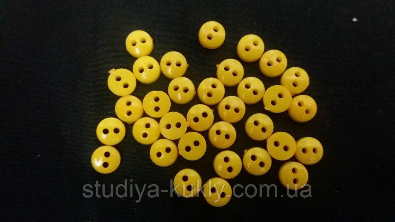 Гудзик для ляльок міні 6 мм. Відтінок жовтого, № 6.58, фото 1