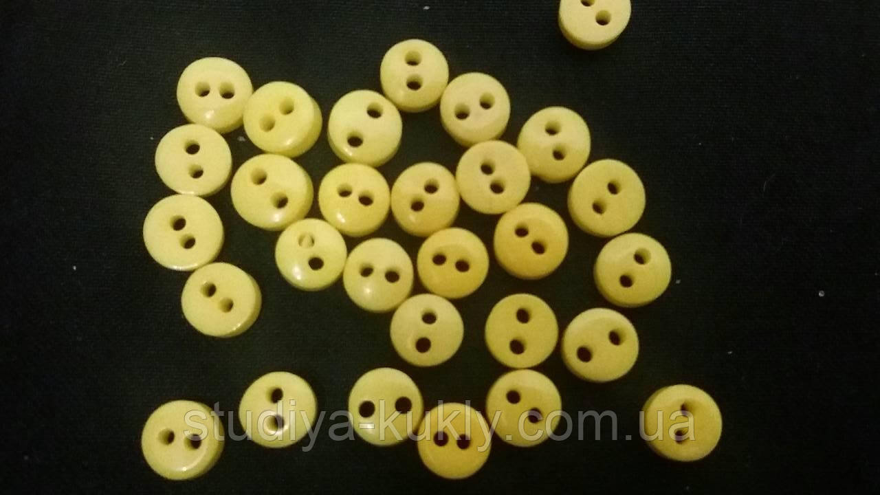 Гудзик для ляльок міні 6 мм. Відтінок жовтого, № 6.59, фото 1