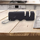 Точилка для ножів кишенькова універсальне точило 2в1 чорна, фото 9