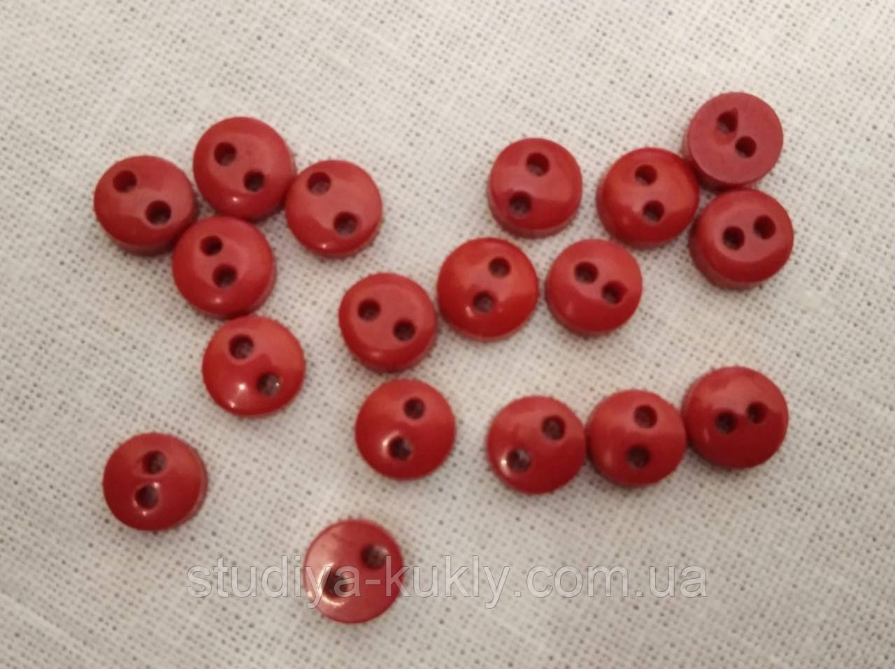 Гудзик для ляльок міні 6 мм. Червоний темний, № 6.70, фото 1