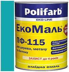 Емаль ПФ-115 блакитна 0,9 кг, Polifarb Екомаль/ExtraMal