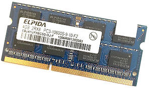 Оперативна пам'ять для ноутбука Elpida SODIM DDR3 4Gb 1333MHz 10600s CL9 (EBJ41UF8BCS0-DJ-F) Б/В