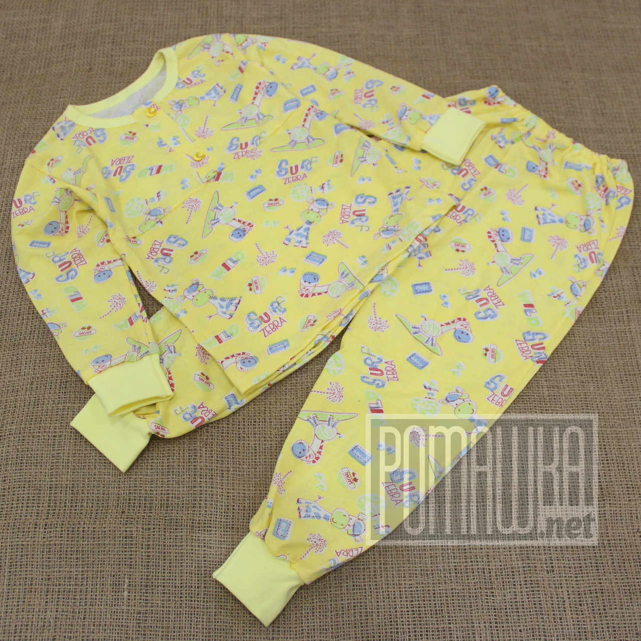 Тонка літня р. 104 (110-116) 3-4 роки дитяча піжама для дівчинки хлопчика тонка легка на літо 3186 Жовтий