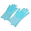 Силіконові рукавички для миття посуду, бірюзовий, фото 2