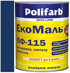 Емаль ПФ-115 синя 2,7 кг, Polifarb Екомаль/ExtraMal